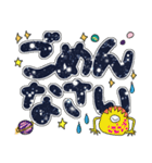 【デカ文字】宇宙もようdeあいさつ（個別スタンプ：34）