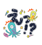 【デカ文字】宇宙もようdeあいさつ（個別スタンプ：35）