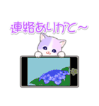 幸せ運ぶ紫陽花にゃんこ（個別スタンプ：33）