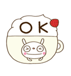 ほっこりカフェ♡ふんわかウサギ（個別スタンプ：3）