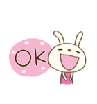 ほっこりお返事☆てるてるうさぎ（個別スタンプ：2）