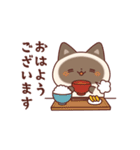 毎日使えるシャム猫スタンプ 挨拶多め♪（個別スタンプ：3）