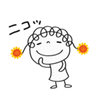 前向き☆花リボン（個別スタンプ：4）