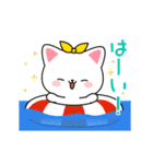 夏のしろにゃんこスタンプ（個別スタンプ：7）