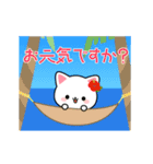 夏のしろにゃんこスタンプ（個別スタンプ：10）