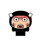 黒タイツのアニメ顔（個別スタンプ：14）