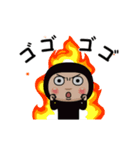 黒タイツのアニメ顔（個別スタンプ：18）