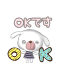 背景が動く▶️絵画風な垂れ耳わんこ（個別スタンプ：6）