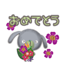 背景が動く▶️絵画風な垂れ耳わんこ（個別スタンプ：16）