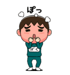 緑ジャージの【ぼく】♂絵本タッチ（個別スタンプ：16）