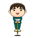 緑ジャージの【おとん】♂絵本タッチ（個別スタンプ：32）