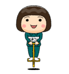緑ジャージの【かあさん】♀絵本タッチ（個別スタンプ：32）