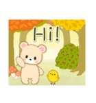 なかよしクマぴよ 秋の森(英語版)（個別スタンプ：1）