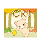 なかよしクマぴよ 秋の森(英語版)（個別スタンプ：3）