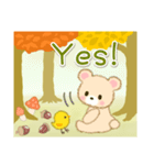 なかよしクマぴよ 秋の森(英語版)（個別スタンプ：4）