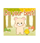 なかよしクマぴよ 秋の森(英語版)（個別スタンプ：15）