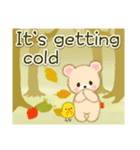 なかよしクマぴよ 秋の森(英語版)（個別スタンプ：32）