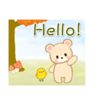 なかよしクマぴよ 秋の森(英語版)（個別スタンプ：33）