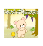 なかよしクマぴよ 秋の森(英語版)（個別スタンプ：35）