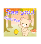 なかよしクマぴよ 秋の森(英語版)（個別スタンプ：39）