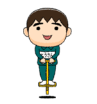緑ジャージの【とうさん】♂絵本タッチ（個別スタンプ：32）