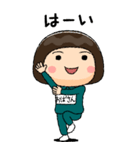 緑ジャージの【おばさん】♀絵本タッチ（個別スタンプ：6）