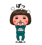 緑ジャージの【おばさん】♀絵本タッチ（個別スタンプ：16）