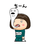 緑ジャージの【おばさん】♀絵本タッチ（個別スタンプ：22）