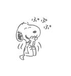 動く♪スヌーピー（ゆるだらスケッチ）（個別スタンプ：22）