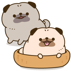 [LINEスタンプ] 送りやすい♪ころころパグさん