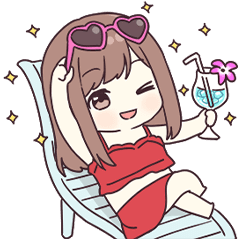 [LINEスタンプ] うごく！ジャージちゃんの夏休み