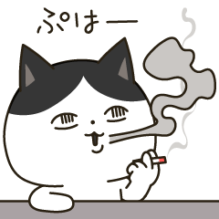 [LINEスタンプ] 虚ろな目をしたネコ