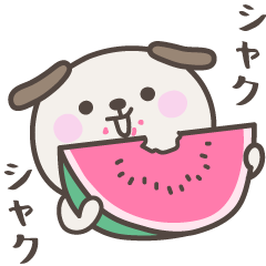 [LINEスタンプ] 夏だ！暑い！いぬさん＜デカ文字＞