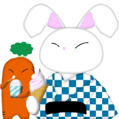 [LINEスタンプ] 日本の夏を楽しむウサギ男爵