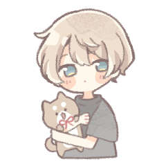 [LINEスタンプ] わんきちと男の子の日常