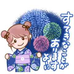 [LINEスタンプ] さらに成長したお団子girlの爽やかな夏