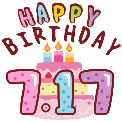 [LINEスタンプ] 7月の誕生日♪動く誕生ケーキ7月17日～31日