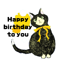 [LINEスタンプ] 誕生日祝と猫とバンド田中のスタンプ