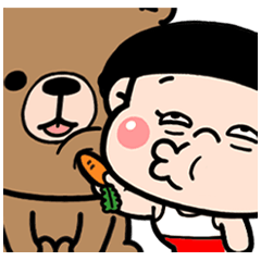 [LINEスタンプ] クマとモモ