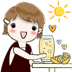 [LINEスタンプ] 普通に大人女子 真夏の思いやり  (真夏編)