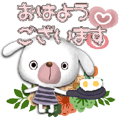 [LINEスタンプ] 背景が動く▶️絵画風な垂れ耳わんこ