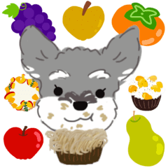 [LINEスタンプ] (動く)秋の大収穫スタンプシュナこむぎ